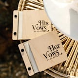"Custom Boho Wedding Vow Books | Maple Wood | 4" x 5"| Set of 2" - Wedding Vow Books in beige by Katrina Mejia