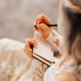"Custom Boho Wedding Vow Books | Maple Wood | 4" x 5"| Set of 2" - Wedding Vow Books in beige by Katrina Mejia