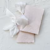"HERS & HERS Vow Books | letterpressed with silk ribbon - blush" - Wedding Vow Books in pink by Cara Jo Knapp
