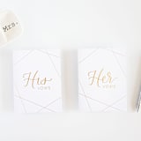 "Geometric Vow Books" - Wedding Vow Books in gold by bloom Daily Planners