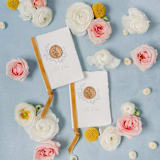 "Vow Books" - Wedding Vow Books in gold by Kassie Ana