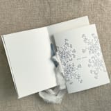 "Steel blue adorable flowers vow book | SET of 2 books | includes 1 her vows and 1 his vows" - Wedding Vow Books in blue by Ivory Invitations