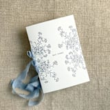 "Steel blue adorable flowers vow book | SET of 2 books | includes 1 her vows and 1 his vows" - Wedding Vow Books in blue by Ivory Invitations