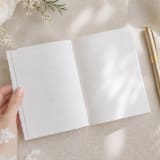 "Handmade Paper Vow Books" - Wedding Vow Books in white by Carolyn Jung