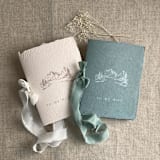 "Blue mountain wedding vow books | Set of 2 books | includes 1 her vows and 1 his vows" - Wedding Vow Books in blue by Ivory Invitations