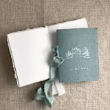 "Blue mountain wedding vow books | Set of 2 books | includes 1 her vows and 1 his vows" - Wedding Vow Books in blue by Ivory Invitations