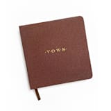 "Linen Wedding Vows Book | Gold Foil on Chocolate Brown Linen" - Wedding Vow Books in brown by Jessica Cunningham