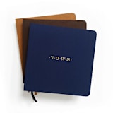 "Linen Wedding Vow Book | Gold Foil on Navy Blue Linen" - Wedding Vow Books in blue by Jessica Cunningham