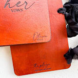 "Leather Vow Books" - Wedding Vow Books in brown by Left Grain