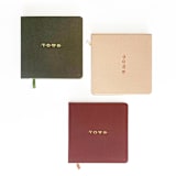 "Linen Wedding Vows Book | Gold Foil on Olive Linen" - Wedding Vow Books in green by Jessica Cunningham