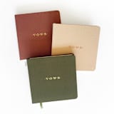 "Linen Wedding Vows Book | Gold Foil on Olive Linen" - Wedding Vow Books in green by Jessica Cunningham