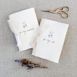 "Champagne Glasses Handmade Paper Vow Books Set of Two" - Wedding Vow Books in white by Jen Simpson