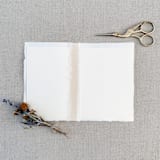 "Champagne Glasses Handmade Paper Vow Books Set of Two" - Wedding Vow Books in white by Jen Simpson