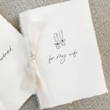 "Champagne Glasses Handmade Paper Vow Books Set of Two" - Wedding Vow Books in white by Jen Simpson