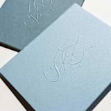 "Luxe Embossed Unisex Vow Books, Set of Two, Azul & Jean Blue, Blank Pages" - Wedding Vow Books in blue by Eva Tadros