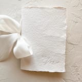 "HIS Vow Book | letterpressed with silk ribbon - white" - Wedding Vow Books in white by Cara Jo Knapp