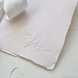 "HIS Vow Book | letterpressed with silk ribbon - white" - Wedding Vow Books in white by Cara Jo Knapp