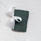 "HIS Vow Book | letterpressed with silk ribbon - forest green" - Wedding Vow Books in green by Cara Jo Knapp