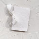 "HERS Vow Book | letterpressed with silk ribbon - white" - Wedding Vow Books in white by Cara Jo Knapp