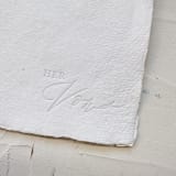 "HERS Vow Book | letterpressed with silk ribbon - white" - Wedding Vow Books in white by Cara Jo Knapp