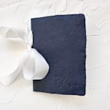 "HERS Vow Book | letterpressed with silk ribbon - navy blue" - Wedding Vow Books in blue by Cara Jo Knapp