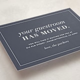 "New Guestroom" - Moving Announcements in Denim by Amy Kross - Detail