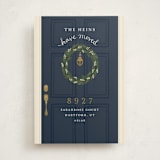 "Door Wreath" - Moving Announcements in Navy by Emily Hein - Front