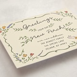 "New Perch Greetings" - Moving Announcements in Black Dahlia by Sarah Rosenthal - Detail
