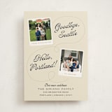 "Goodbye & Hello" - Moving Announcements in Cream by Robert and Stella - Front