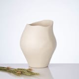 "Ceramic Decorative Sculptural Vase - Cream Mosco" - Vases in white by DinaDecor