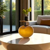 "Ceramic Decorative Sculptural Vase - Milan Honey" - Vases in gold by DinaDecor