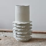 "Ribera Tall Coastal Vase" - Vases in white by OWO Cerámica