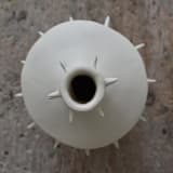 "Handmade Ceramic Spikes White Decorative Flower Vase III" - Vases in beige by OWO Cerámica