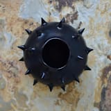"Spikes Black Round Vase I" - Vases in black by OWO Cerámica