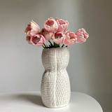 "MEDIUM BURLAP CURVY VASE" - Vases in white by Cym Warkov