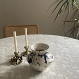 "Handmade Rock Decorative Ceramic Vase I - Black & White" - Vases in black by OWO Cerámica