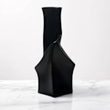 "Ceramic Decorative Sculptural Vase - Matt Black  Geo Twist" - Vases in black by DinaDecor