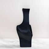 "Ceramic Decorative Sculptural Vase - Matt Black  Geo Twist" - Vases in black by DinaDecor
