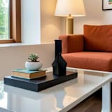 "Ceramic Decorative Sculptural Vase - Matt Black  Geo Twist" - Vases in black by DinaDecor