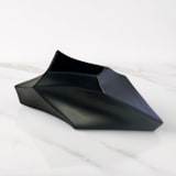 "Ceramic Decorative Sculptural Vase - Matt Black Geo Flat" - Vases in black by DinaDecor