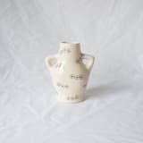 "Pearly Three Times a Charm Bud Vase" - Vases in natural by Erika Christine Ceramics