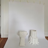 "quilted strands vase" - Vases in white by Kristin Yezza