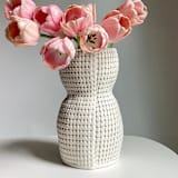 "Medium Grid Curvy Vase" - Vases in white by Cym Warkov