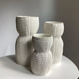 "Medium Grid Curvy Vase" - Vases in white by Cym Warkov