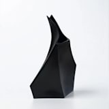 "Ceramic Decorative Sculptural Vase - Matt Black Geo Tall" - Vases in black by DinaDecor