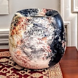 "multicolored vase with inward slanted rim" - Vases in multicolor by Liz Vigoda