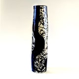"tall black and white stoneware vase" - Vases in black by Liz Vigoda
