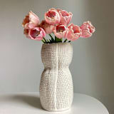 "Small Burlap Curvy Vase" - Vases in white by Cym Warkov