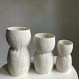 "Small Burlap Curvy Vase" - Vases in white by Cym Warkov