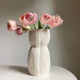 "LARGE BURLAP CURVY VASE" - Vases in white by Cym Warkov